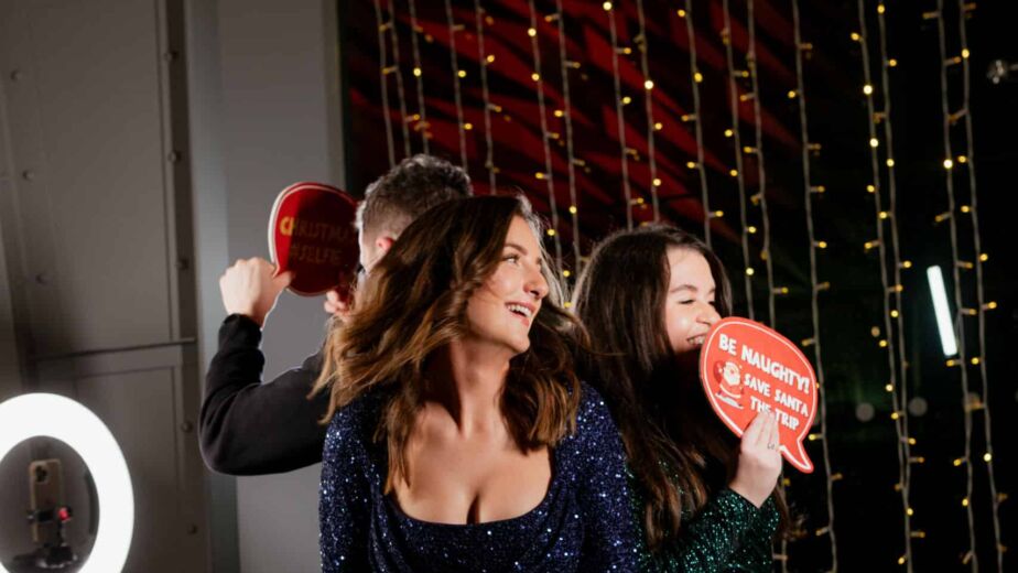 People using the 360 Video Booth